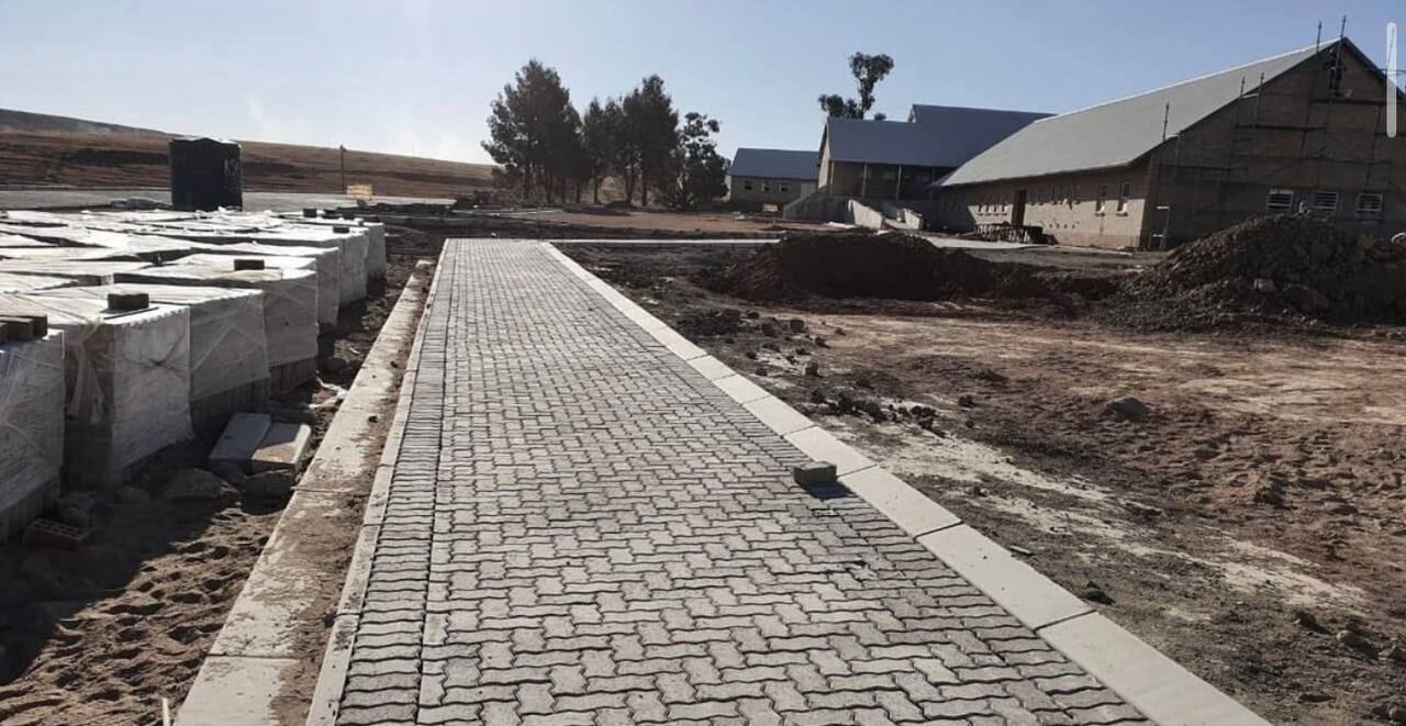 Interlocking concrete paving on an institutional site