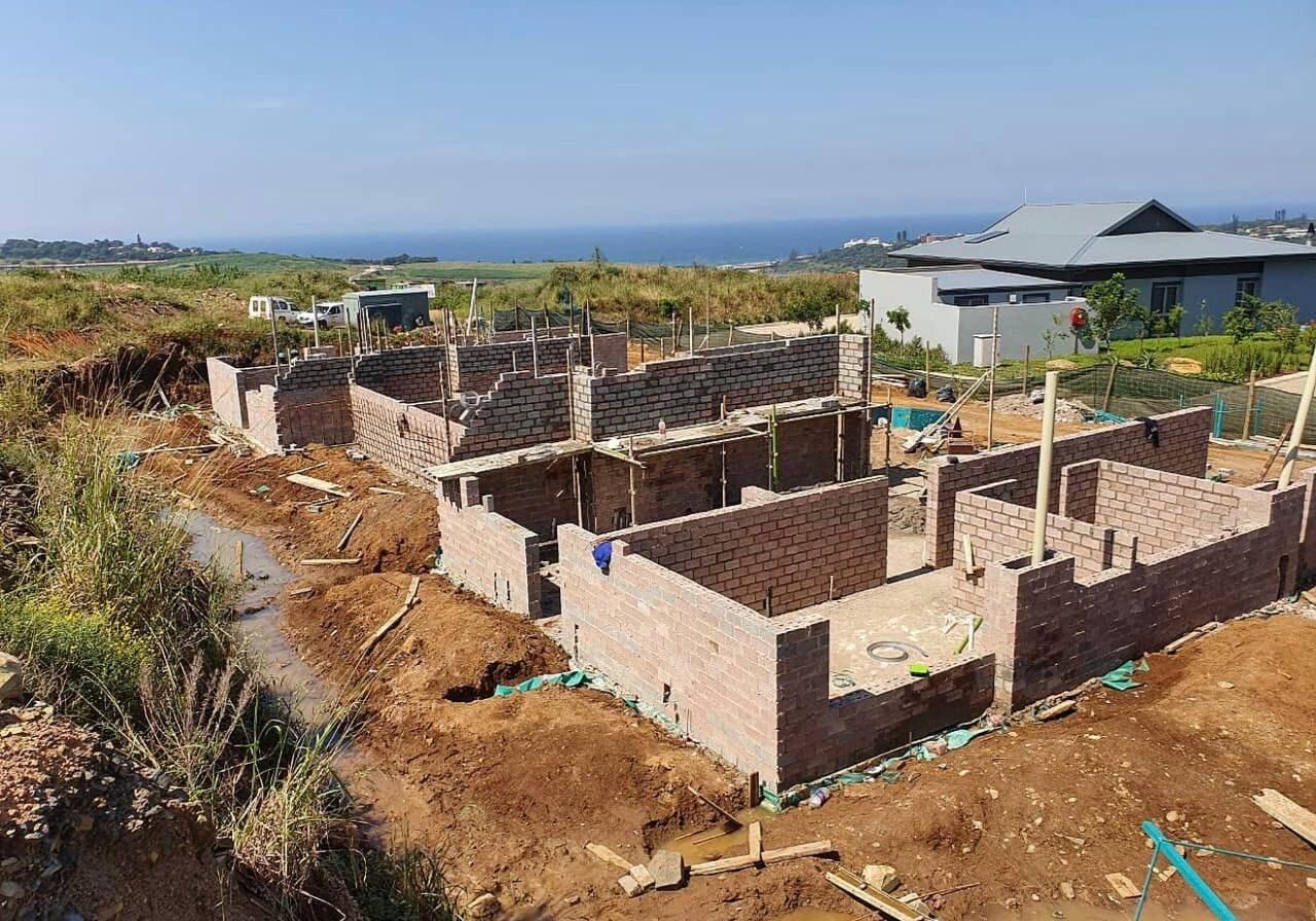 Residential blockwork construction with sea view